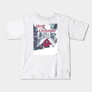 Fasbytes Xmas, Merry  Christmas Typography Snow Kids T-Shirt